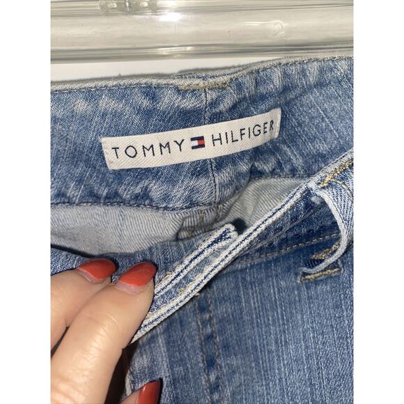 Vintage 90s Y2K Tommy Hilfiger Jeans Women’s 8 Blue Crop Pant Capris Wide Leg - Picture 4 of 8